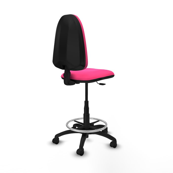 PIQUERAS Y CRESPO Taburete Aýna Rosa con Respaldo Regulable y Reposapiés PIQUERAS Y CRESPO Taburete Aýna Rosa con Respaldo Regulable y Reposapiés