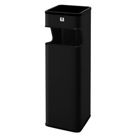 Papelera Cenicero Cilindro Metalica Cuadrada B-33 Negro