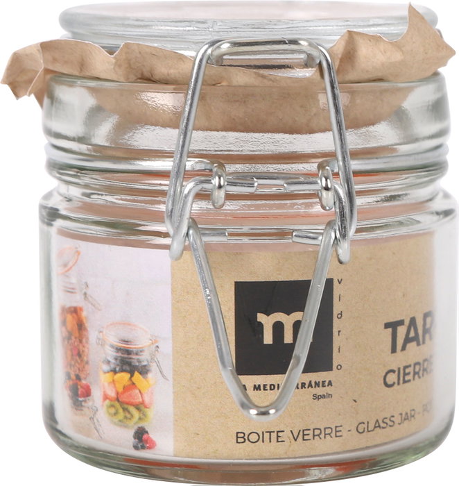 La Mediterranea Tarro Hermético de Vidrio con Clip 100 ml (Pack de 48 Unidades)