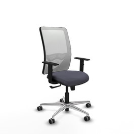 PIQUERAS Y CRESPO Silla de oficina Zulema con mecanismo Sincro, Gris oscuro y Blanco