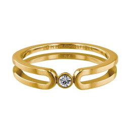 Tommy Hilfiger Anillo de Acero Inoxidable Dorado Talla 54