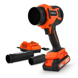 Powerplus Kit soplador turbo compacto sin escobillas 20 V con batería y cargador