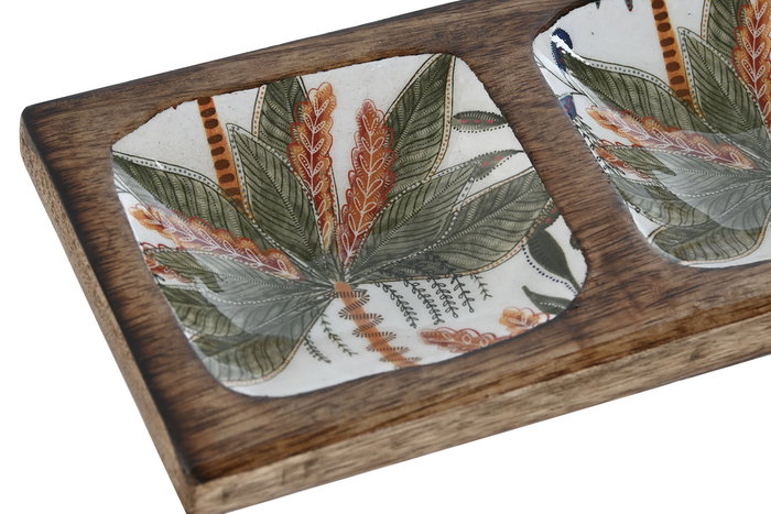 DKD Home Decor Vaciabolsillos Tropical Verde Naranja 10 x 2.5 x 20 cm (4 Unidades)