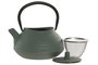 DKD Home Decor Tetera Oriental Verde Naranja Hierro Colado Inox 400ml (2 Unidades) 11 x 13.5 x 13 cm