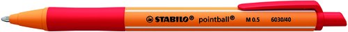 Boligrafo Stabilo Retractil Pointball Rojo (Set de 10) Boligrafo Stabilo Retractil Pointball Rojo (Set de 10)