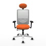 PIQUERAS Y CRESPO Silla de oficina Zulema con mecanismo Sincro/Traslack, Naranja y Blanco