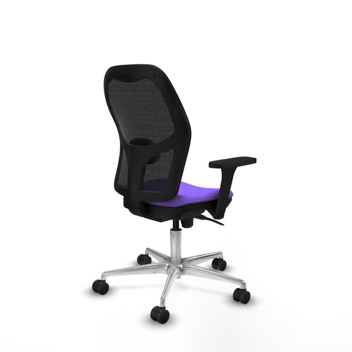 PIQUERAS Y CRESPO Silla de oficina Jorquera con mecanismo sincro, tela lila y malla negra