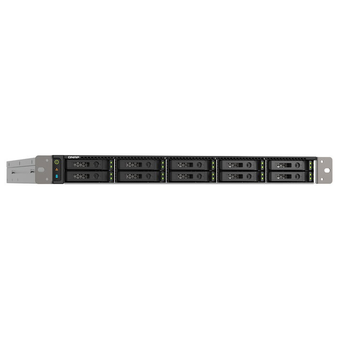 QNAP TS-H1090FU-7302P-128G NAS de Rack 1U con 10 Bahías, Procesador AMD EPYC 7302P 16 núcleos 3.3GHz, 8x16GB RAM DDR4 ECC RDIMM