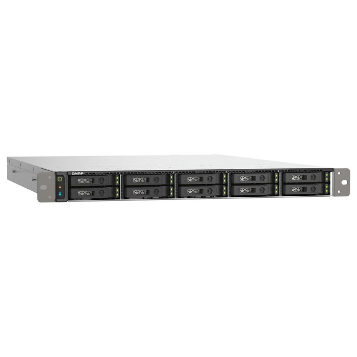 QNAP TS-H1090FU-7302P-128G NAS de Rack 1U con 10 Bahías, Procesador AMD EPYC 7302P 16 núcleos 3.3GHz, 8x16GB RAM DDR4 ECC RDIMM