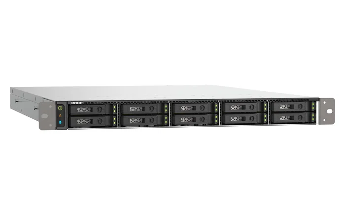 QNAP TS-h1090FU NAS 1U Rack All-Flash con Procesador AMD EPYC 7302P, 128 GB DDR4, QuTS hero, 10 Bahías U.2 NVMe, 2x 25GbE SFP28, Sin Discos