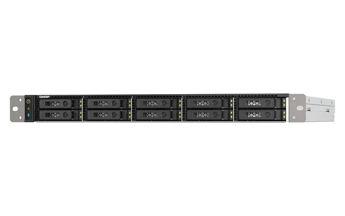 QNAP TS-h1090FU NAS 1U Rack All-Flash con Procesador AMD EPYC 7302P, 128 GB DDR4, QuTS hero, 10 Bahías U.2 NVMe, 2x 25GbE SFP28, Sin Discos