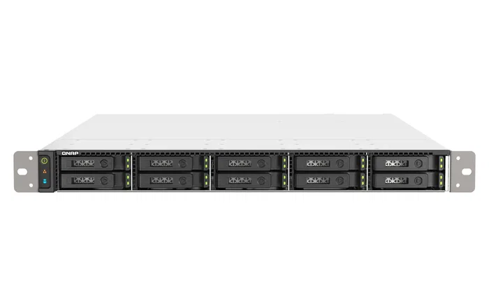 QNAP TS-h1090FU NAS 1U Rack All-Flash con Procesador AMD EPYC 7302P, 128 GB DDR4, QuTS hero, 10 Bahías U.2 NVMe, 2x 25GbE SFP28, Sin Discos