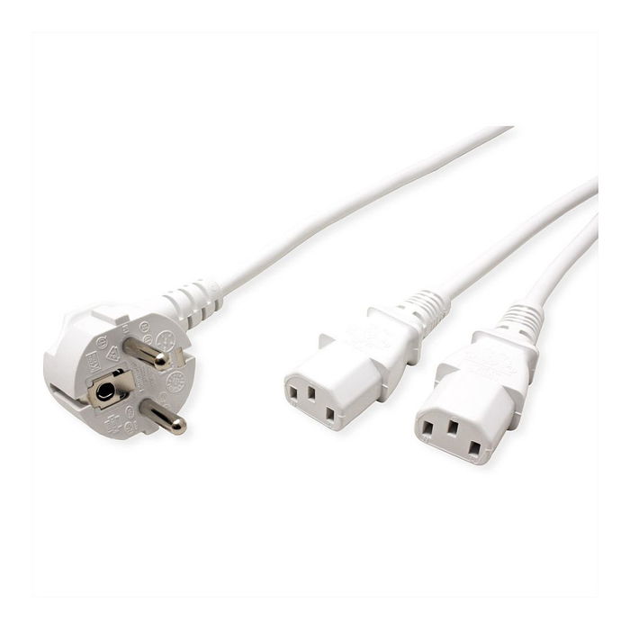 ROLINE Cable de conexión en Y 2 metros color blanco para red ROLINE Cable de conexión en Y 2 metros color blanco para red