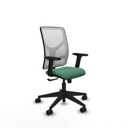 PIQUERAS Y CRESPO Silla de oficina Motilla con mecanismo Sincro Verde esmeralda y Blanco