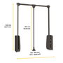 Emuca Colgador abatible para armario Hang, ancho regulable 450-600mm, Acero y Plástico, Pintado moka