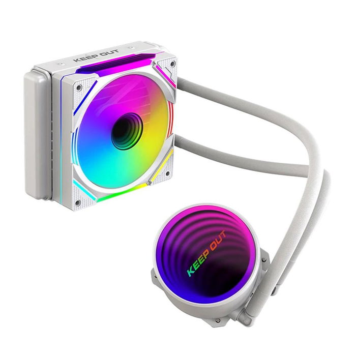 Keep Out XWC-120W Kit Refrigeración Líquida CPU AIO, 120 mm, Ventilador ARGB PWM, Compatible con Intel LGA 1700/1200/115X y AMD AM5/AM4 Keep Out XWC-120W Kit Refrigeración Líquida CPU AIO, 120 mm, Ventilador ARGB PWM, Compatible con Intel LGA 1700/1200/115X y AMD AM5/AM4