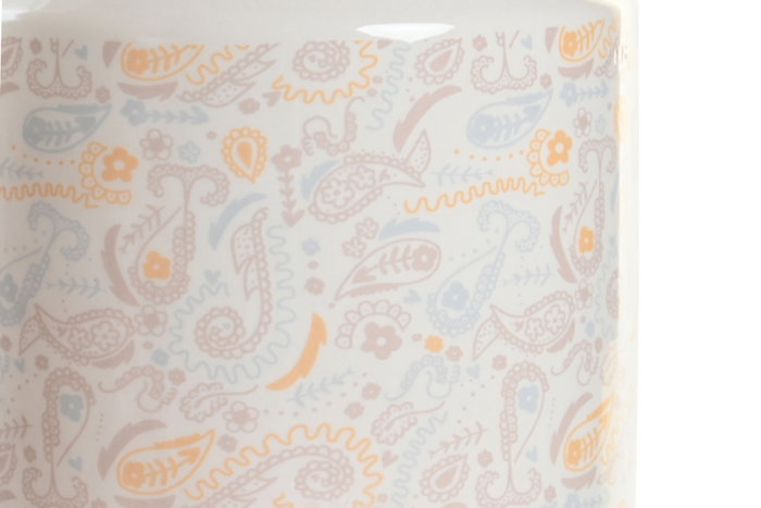 DKD Home Decor Bote de Dolomite Bandana Pastel Amarillo 2,35 L