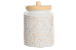DKD Home Decor Bote de Dolomite Bandana Pastel Amarillo 2,35 L