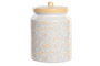 DKD Home Decor Bote de Dolomite Bandana Pastel Amarillo 2,35 L