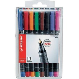 Stabilo Estuche 8 Marcadores Permanentes OHPen Universal 0,7mm Multicolor