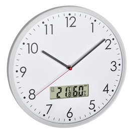 Tfa Reloj de pared analógico 60.3048.02 con termómetro e higrómetro digital