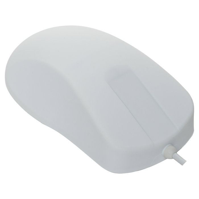 Cherry AK-PMH1 Active Key - Ratón ergonómico ambidiestro para uso médico, óptico 1000 DPI, resistente al agua IP68, color blanco, cable USB