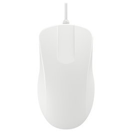 Cherry AK-PMH1 Active Key - Ratón ergonómico ambidiestro para uso médico, óptico 1000 DPI, resistente al agua IP68, color blanco, cable USB