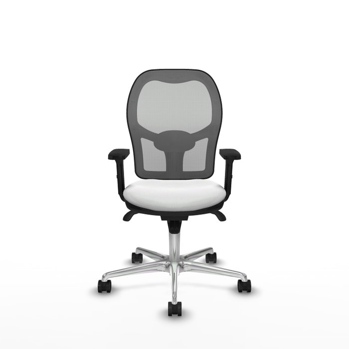 PIQUERAS Y CRESPO Silla de oficina Jorquera con mecanismo Sincro, Blanco y Gris PIQUERAS Y CRESPO Silla de oficina Jorquera con mecanismo Sincro, Blanco y Gris
