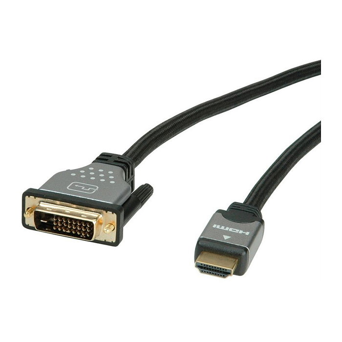 ROLINE Cable Adaptador de Video HDMI a DVI-D 1,5 m, Negro/Plata