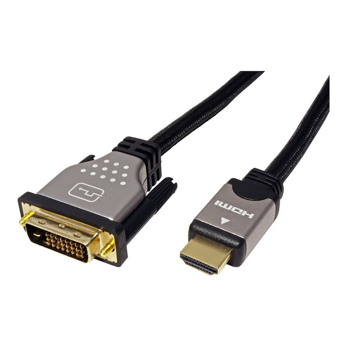 ROLINE Cable Adaptador de Video HDMI a DVI-D 1,5 m, Negro/Plata