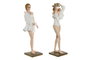 DKD Home Decor Figura de Resina Chica Sombrero, Pack de 2