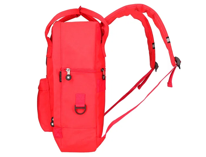 Antartik Mochila Cubo 2 asas y bolsillos exteriores color Rojo 300x115x390 mm para uso diario y escolar