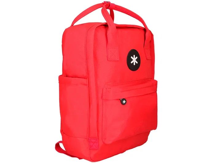 Antartik Mochila Cubo 2 asas y bolsillos exteriores color Rojo 300x115x390 mm para uso diario y escolar