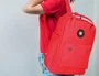 Antartik Mochila Cubo 2 asas y bolsillos exteriores color Rojo 300x115x390 mm para uso diario y escolar