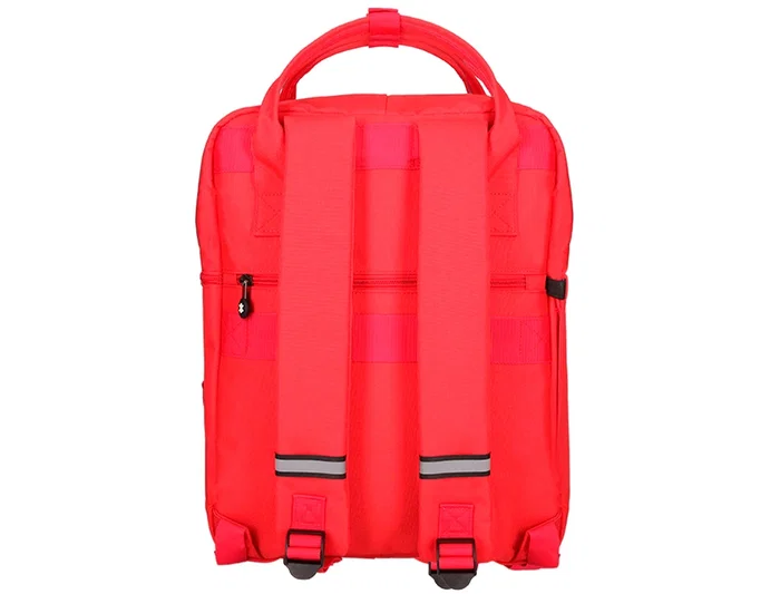 Antartik Mochila Cubo 2 asas y bolsillos exteriores color Rojo 300x115x390 mm para uso diario y escolar