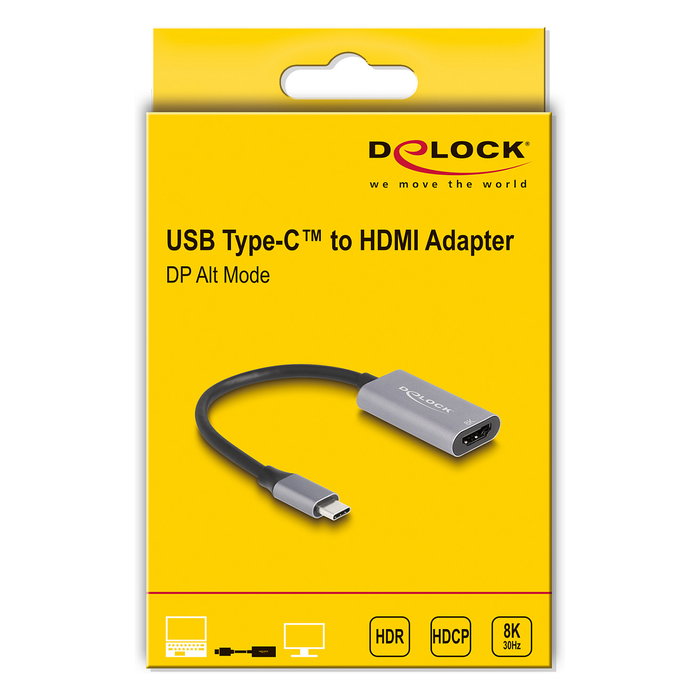 DeLOCK Adaptador USB Tipo C a HDMI 8K HDR Aluminium 60021
