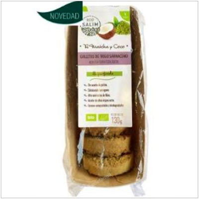 ECO SALIM Galletas Trigo Sarraceno Matcha Coco 130Gr Bio Veganas Alto Fibra ECO SALIM Galletas Trigo Sarraceno Matcha Coco 130Gr Bio Veganas Alto Fibra