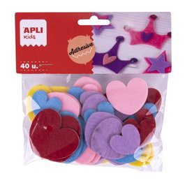 APLI Fieltro Formas Corazones Bolsa de 40 (Set de 5)