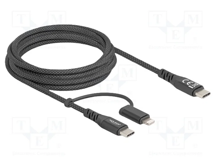 DeLOCK Cable USB 2 en 1 USB Type-C™ a USB Type-C™ / Lightning™ 2 m 60 W DeLOCK Cable USB 2 en 1 USB Type-C™ a USB Type-C™ / Lightning™ 2 m 60 W