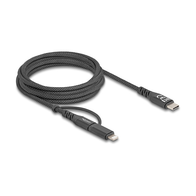 DeLOCK Cable USB 2 en 1 USB Type-C™ a USB Type-C™ / Lightning™ de 2 m, 60 W