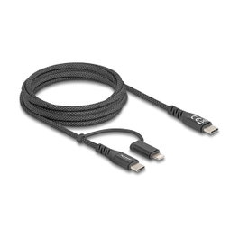 DeLOCK Cable USB 2 en 1 USB Type-C™ a USB Type-C™ / Lightning™ de 2 m, 60 W