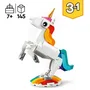 Lego 31140 Creador 3-en-1 El Unicornio Mágico, Hipocampo y Pavo Real, Figuras de Animales, Juguete de Construcción