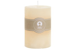 DKD Home Decor Vela de Pilar de Cera de Parafina, Crema, 300 g