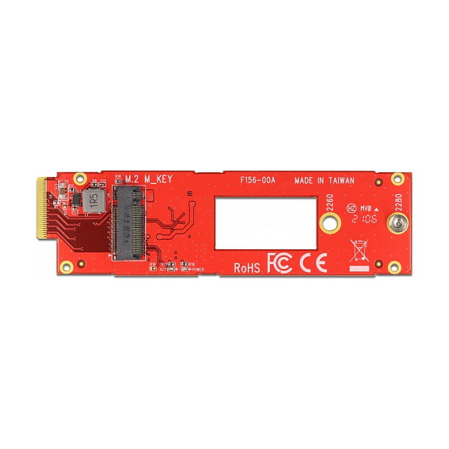 DeLOCK Konverter EDSFF E1.S zu M.2 Key M Slot NVMe 63797 Rojo