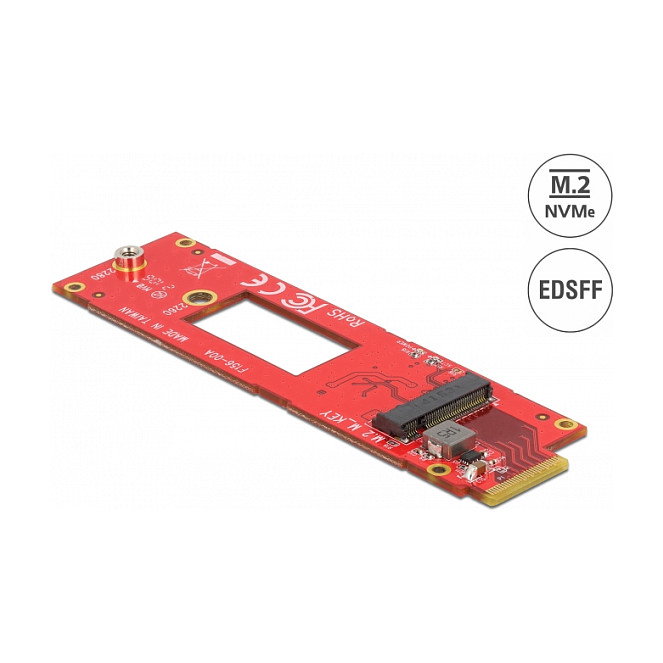 DeLOCK Konverter EDSFF E1.S zu M.2 Key M Slot NVMe 63797 Rojo