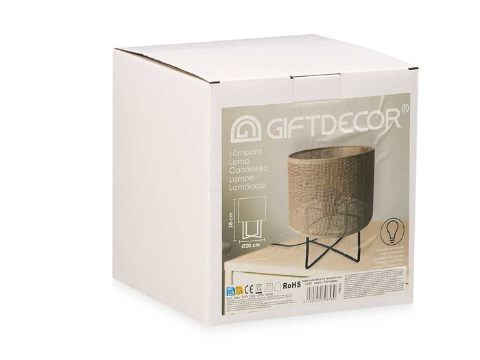 Giftdecor Lámpara Sobremesa Pantalla Natural Metal Papel Plástico 20 x 28 x 20 cm (Set de 6) Giftdecor Lámpara Sobremesa Pantalla Natural Metal Papel Plástico 20 x 28 x 20 cm (Set de 6)