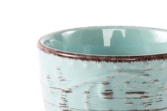 DKD Home Decor Taza de Gres Azul 400 ml