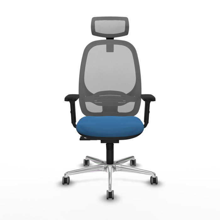 PIQUERAS Y CRESPO Silla de oficina Cilanco con mecanismo Sincro, Azul claro y Gris