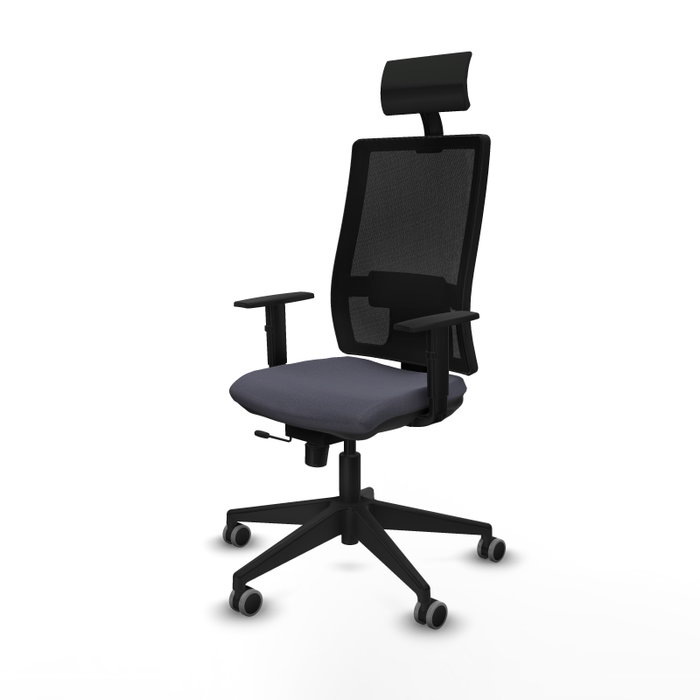 PIQUERAS Y CRESPO Silla de oficina Horna con mecanismo Sincro/Traslack Gris y Negro