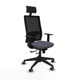 PIQUERAS Y CRESPO Silla de oficina Horna con mecanismo Sincro/Traslack Gris y Negro